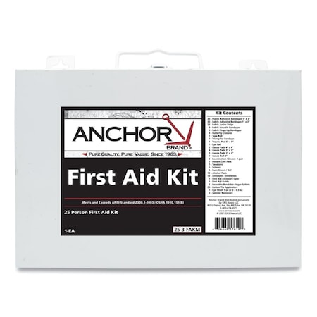 Exero 25 Person 2003 First Aid Kit, Metal EX3680957
